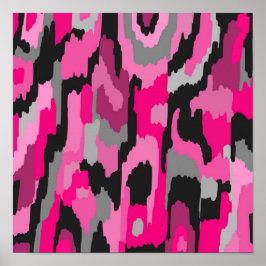 Impresión abstracta rosa y negra
