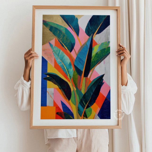 Impresión abstracta tropical, arte de pared coster (Tropical Abstract Print – Modern Coastal Wall Art, Colorful Beach-Inspired Decor, Contemporary Art P)