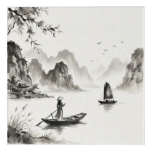 Bahía de Ha Long Vietnam Paisaje a la tinta