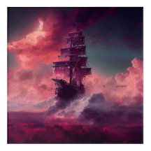 Buque de nube rosa