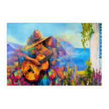 Caribeña con pinturas de guitarra