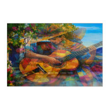 Caribeña con pinturas de guitarra