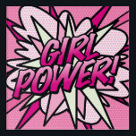 Impresión Acrílica CHICA POWER Fun Retro Libro de historietas Pop Art<br><div class="desc">Un divertido,  fresco y moderno diseño inspirado en el arte pop del libro de historietas retro que pone el wham,  zap,  pow en tu día. El regalo perfecto para superhéroes,  amigos,  familia o como un regalo para ti mismo. Diseñado por ComicBookPop© en www.zazzle.com/comicbookpop*</div>