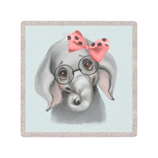 Impresión acrílica de elefante de jungla suave (Anverso)