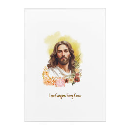 Impresión Acrílica El amor conquista cada cruz - Jesús