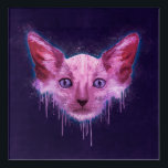 Impresión Acrílica Gato de Pop Art Lykoi Werewolf<br><div class="desc">Una pintura digital textural de la cabeza de un gato likoi con arañazos,  salpicaduras y goteo sobre un fondo áspero y texturado.</div>