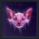 Impresión Acrílica Gato de Pop Art Lykoi Werewolf<br><div class="desc">Una pintura digital textural de la cabeza de un gato likoi con arañazos,  salpicaduras y goteo sobre un fondo áspero y texturado.</div>