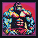 Impresión Acrílica Gorilla Bodybuilder Lifter Pop Art Personalizado<br><div class="desc">Computadora digital Arte animal - Arte pop universitario - Imágenes de computadores animales salvajes</div>