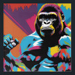 Impresión Acrílica Gorilla Bodybuilder Lifter Pop Art Personalizado<br><div class="desc">Computadora digital Arte animal - Arte pop universitario - Imágenes de computadores animales salvajes</div>