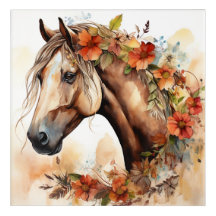Hermoso caballo con flores de Bonito