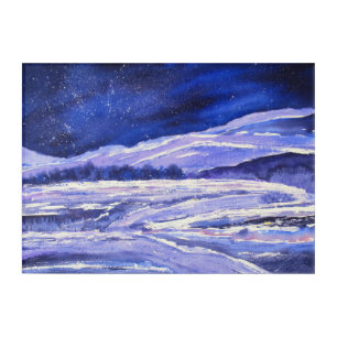 Impresión Acrílica Impresión de color de agua estándar y polvo de nie