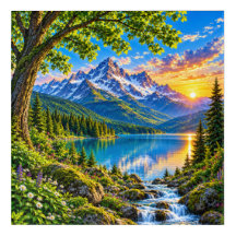 Majestuoso paisaje de lago de montaña alpina al at