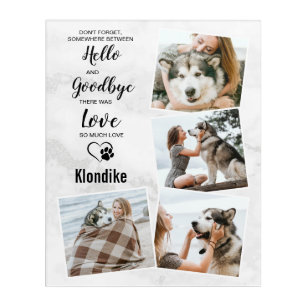 Impresión Acrílica Mascota Dog Memorial Hola Collage de fotos de Adió