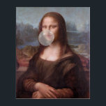 Impresión Acrílica Mona Lisa soplando chicle de burbuja gris<br><div class="desc">Mona Lisa soplando chicle de burbuja gris</div>