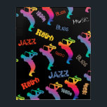 Impresión Acrílica Músicos de Jazz Retro Blues Music POP ART<br><div class="desc">Músicos de Jazz Retro Music POP ART Hand Drawn Ilustracion, banda de Jazz, de los años 30 a 50. Blues. Música retro, reproductor de saxofón, guitarrista, trombonista. Resumen de color brillante arcoiris. Regalos navidades. Pintura acuarela. Diseño moderno de moda para la decoración casera Art & Wall Decor, Arte con marco...</div>