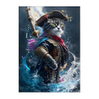 Navegar en Whimsy: Pirata de gato monocolor