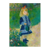 Niña pequeña de Renoir de azul con lata de agua