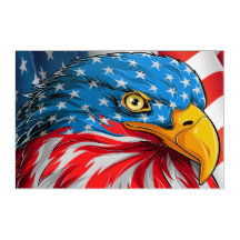 Nueva imprenta acrílica de águila patriótica