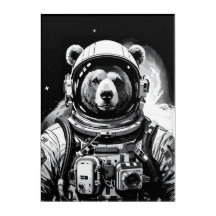 Oso en el engranaje astronauta