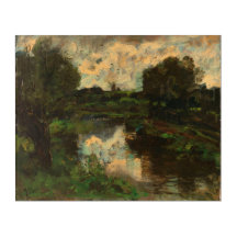 Paisaje Polder después de una tormenta eléctrica,