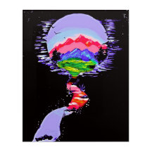 Pintura de mano acrílica "Fantasy Haven"