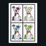 Impresión Acrílica Pop Art Mutt / Bully Breed<br><div class="desc">Dibujo de perros lindo y colorido que convertí en esta impresión. Mutt / Bully Breed</div>