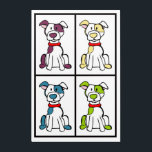 Impresión Acrílica Pop Art Mutt / Bully Breed<br><div class="desc">Dibujo de perros lindo y colorido que convertí en esta impresión. Mutt / Bully Breed</div>