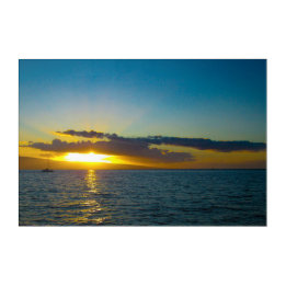 Impresión Acrílica Puesta de sol de Maui con un catamarán