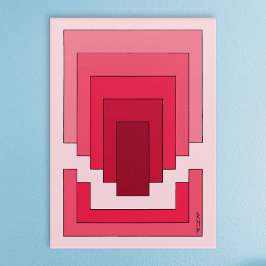 Impresión Acrílica Resumen de Rectángulo en rojo