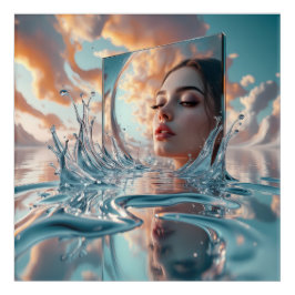 Impresión Acrílica Retrato surrealista de espejo de agua — Reflejo fa