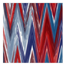 Rojo Blanco y Azul Zigzag