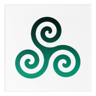 Impresión Acrílica Símbolo celta ancestral de Triskele verde