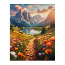 Viaje estilo vintage del lago Dolomitas 16x20