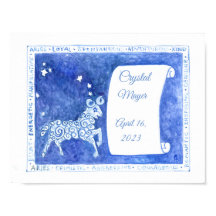 Impresión acuarela de cumpleaños de Aries