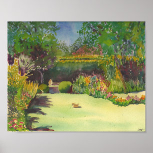 Impresión acuarela de Jane Austen en Garden II