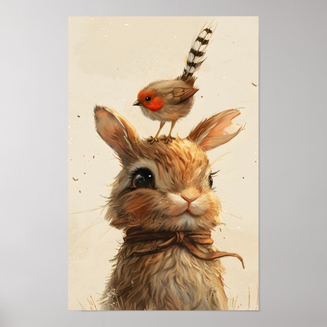 Impresión adorable de conejo  (Frente)