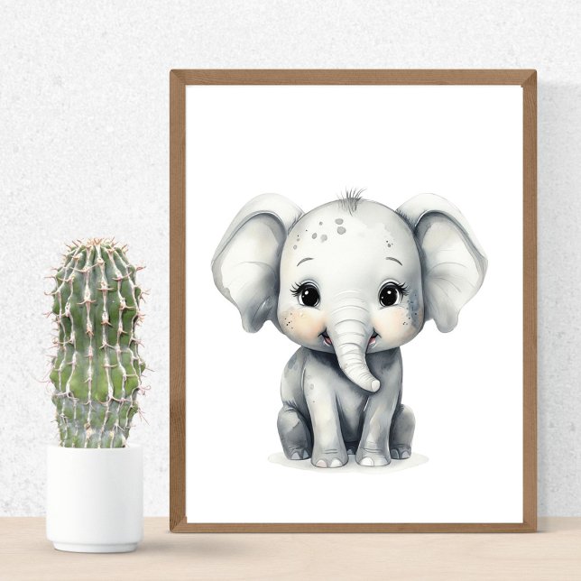 Impresión adorable de nursery de elefante bebé Tem (Subido por el creador)