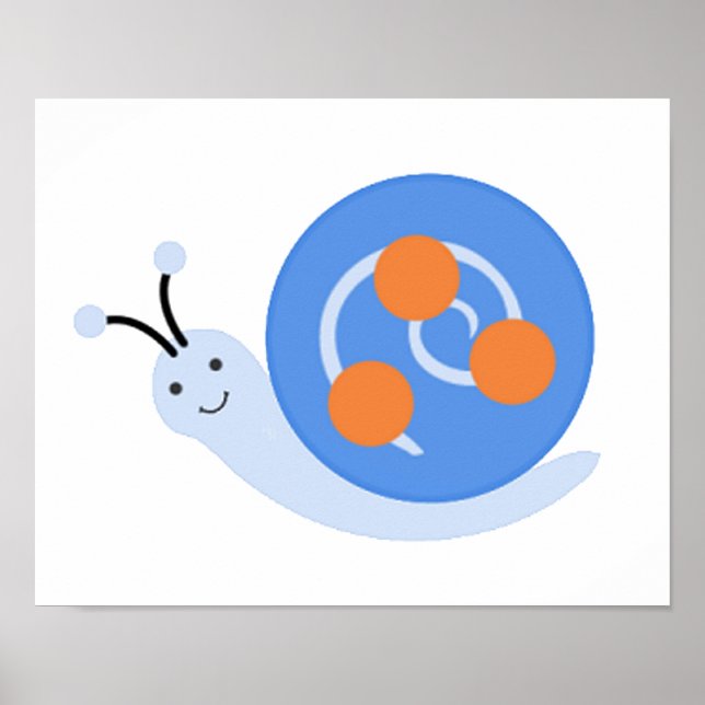 Impresión Adorable de Poster de caracol de Hippity (Frente)