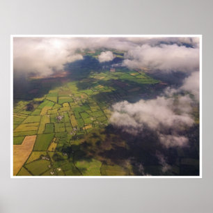 Impresión aérea de mosaico de tierras agrícolas ir