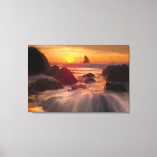 Impresión anaranjada de la pintura al óleo del