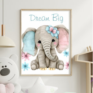 Impresión animal de elefante pequeño Chica