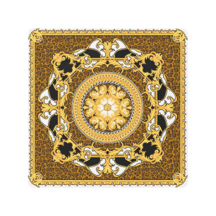 Impresión animal Desplazamientos dorados Seda