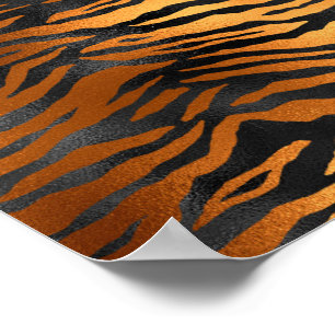 Impresión animal glamorosa de tigres marrones negr