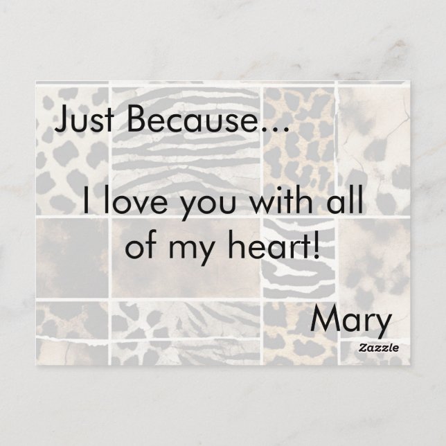 Impresión animal - postal (Reverso)