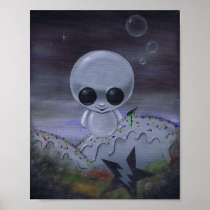 impresión ansiosa del arte del artista