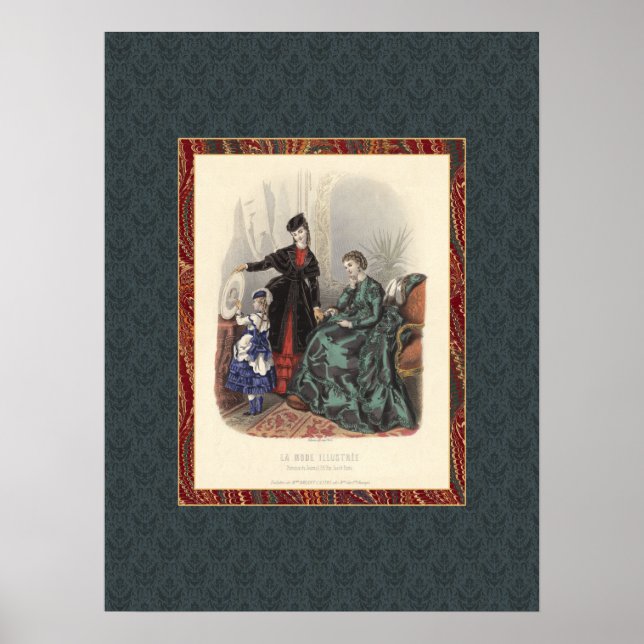 Impresión antigua de bellezas de moda victorianas  (Frente)