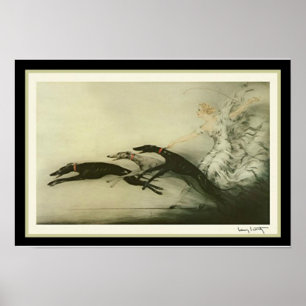 Impresión Art Deco de Louis Icart "Carreras Greyho