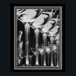 Impresión Art Deco de vidrio de champán 16x20<br><div class="desc">Bonito tono neutro,  Art Deco Champagne Glass Print -16x20</div>