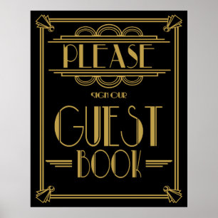 Impresión Art Deco Gatsby "Por favor firme nuestro