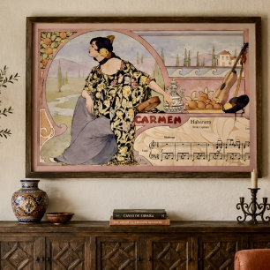 Impresión Art Nouveau Carmen Habanera – Ópera Vint